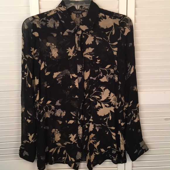 Lucky Brand Tops - LUCKY Floral Semi Sheer Button Front Blouse. SZ S